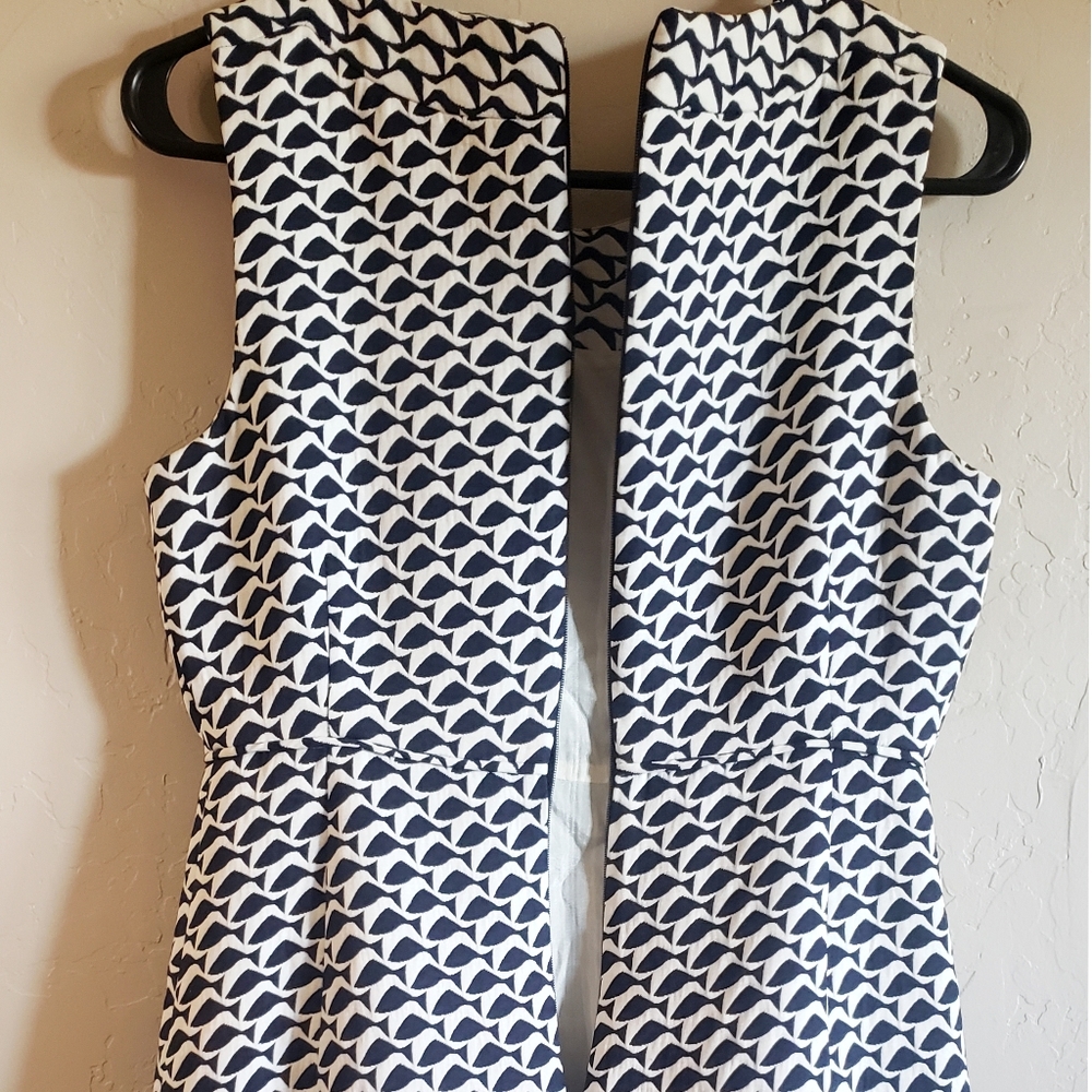 Vineyard Vines Dress Womens Navy White Whale Pattern 4 Lined Zippered Classic - Picture 6 of 11